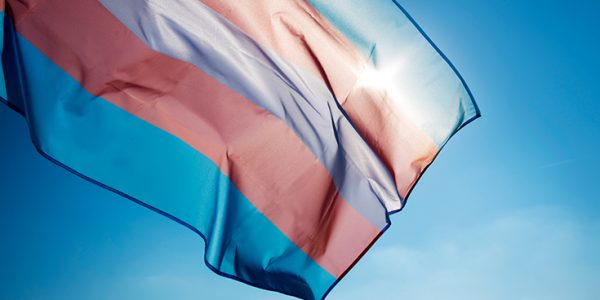 Close-up of pride flag waving in the wind