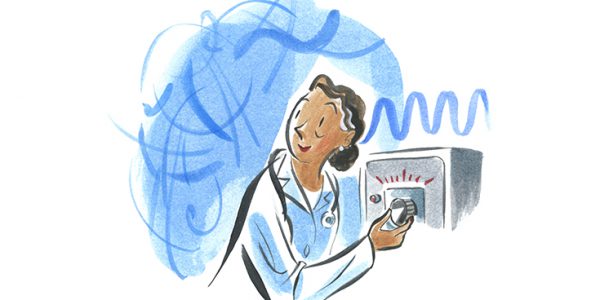 A physician turning a radio dial