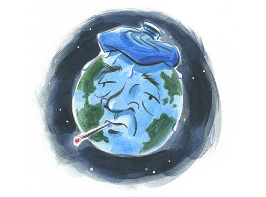 Illustration of a sick Earth