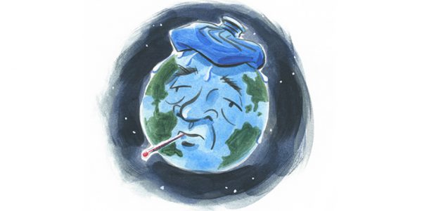 Illustration of a sick Earth