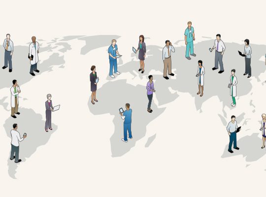 Illustration of professionals around the world