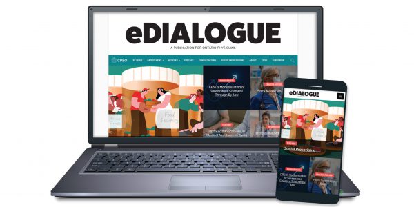 Dialogue on laptop and mobile screens